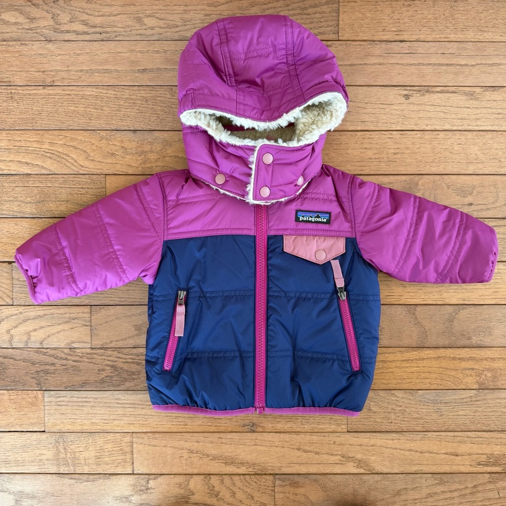 Patagonia Tribbles Puffer Jacket - Pink and Blue